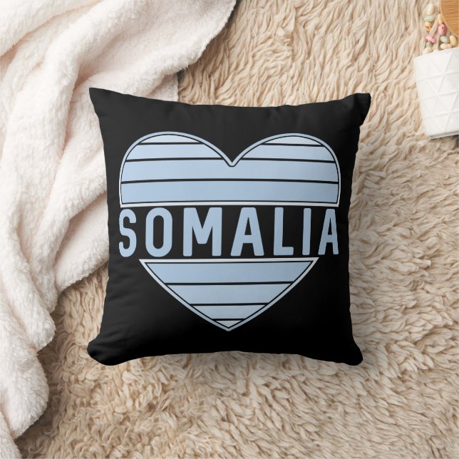 I Love Somalia, Somali Heart Throw Pillow (Blanket)