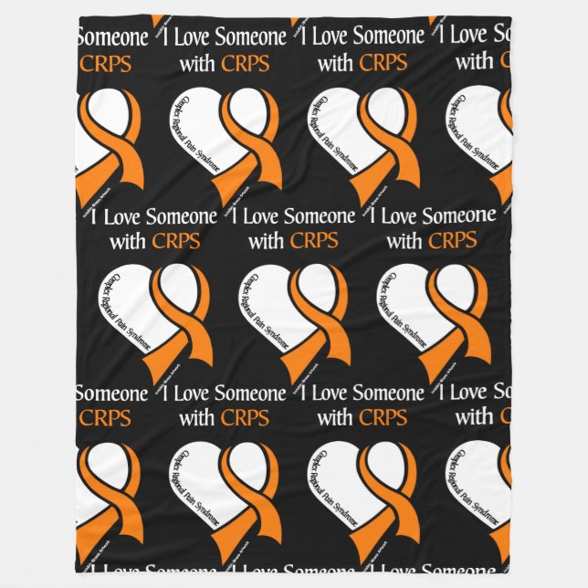 I Love Someone...Heart/Ribbon...CRPS Fleece Blanke Blanket (Front)