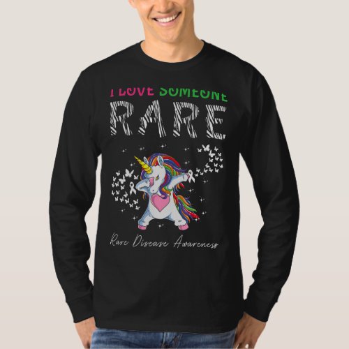 I Love Someone Rare Disease Awareness Zebra Dabbin T_Shirt