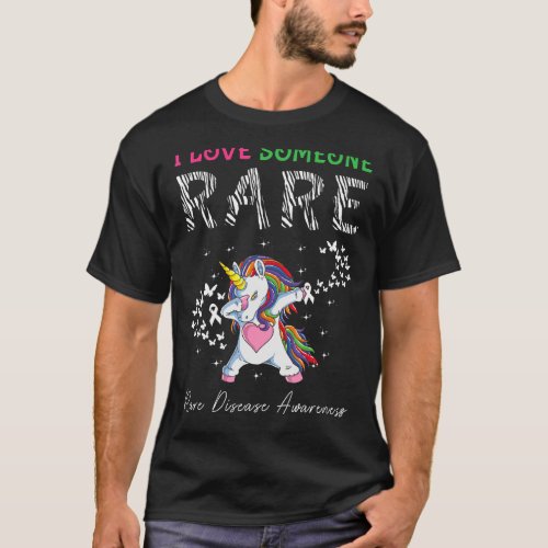 I Love Someone Rare Disease Awareness Zebra Dabbin T_Shirt