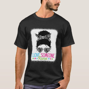 I Love Someone Rare Zebra Messy Bun Rare Disease A T-Shirt