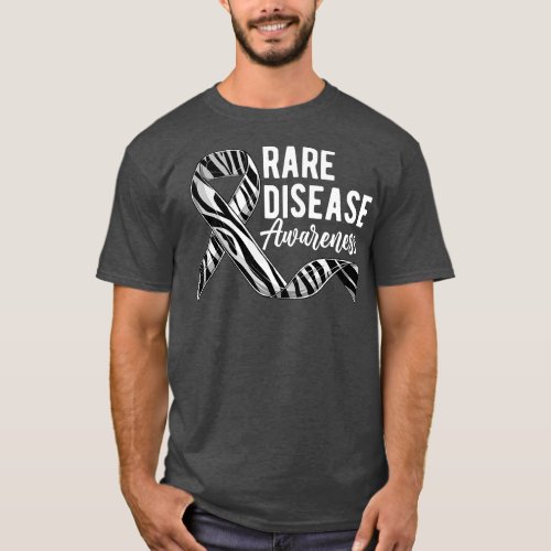 I Love Someone Rare Zebra Ribbon  Rare Disease Awa T_Shirt