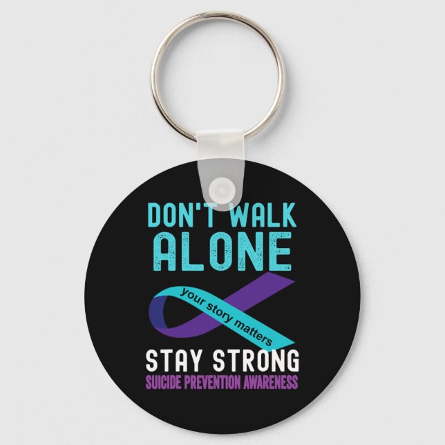 I Love Someone Teal-Purple Suicide Prevention Awar Keychain (Front)