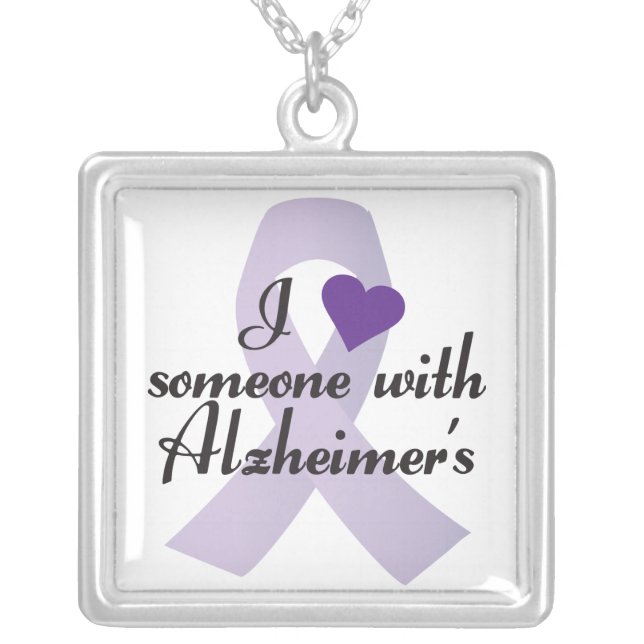 I Love Someone with Alzheimers Silver Plated Necklace (Front)
