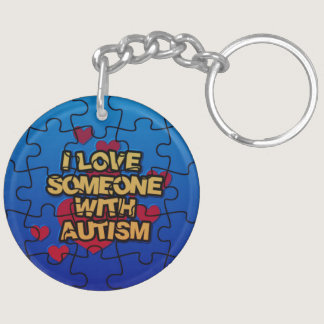 I Love Someone With Autism Acrylic Key Chain