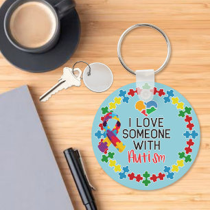 I Love Someone with Autism - Autism Awareness Keychain