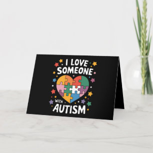 I Love Someone With Autism Autistic Awareness Letterpress Thank You Card