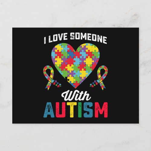 I Love Someone With Autism Awareness Postcard