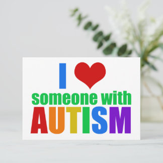 I Love Someone With Autism Beautiful Rainbow Card
