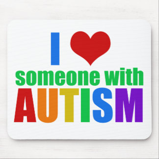 I Love Someone With Autism Beautiful Rainbow Mouse Pad