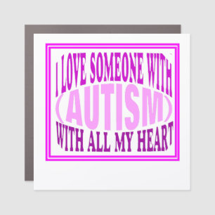 I love someone with autism car magnet
