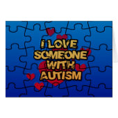 I Love Someone With Autism Card (Front Horizontal)