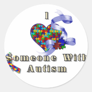 I love someone with autism classic round sticker