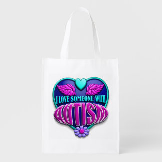I love someone with autism grocery bag