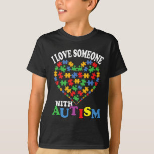 I Love Someone With Autism Heart Puzzle 1 T-Shirt