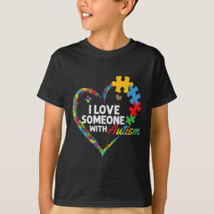 I Love Someone With Autism Heart Puzzle 2 T-Shirt