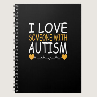 I Love Someone With Autism Heartbeat Notebook