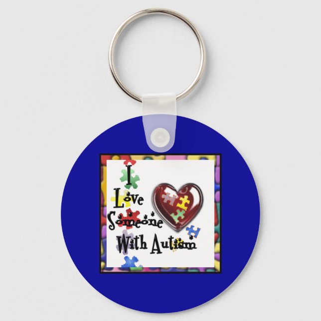 I love someone with Autism Keychain (Front)