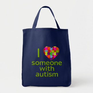 I LOVE SOMEONE WITH AUTISM TOTE BAG