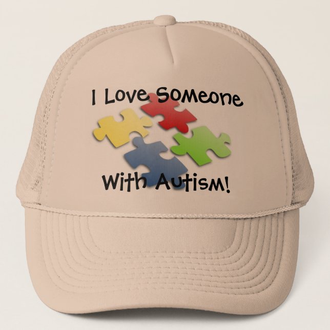 I Love Someone With Autism! Trucker Hat (Front)
