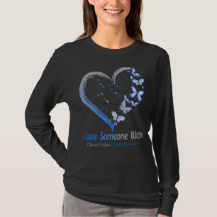 I Love Someone With CMT Awareness Gray & Blue Ribb T-Shirt