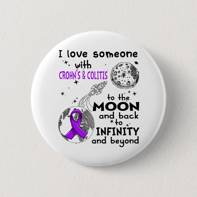 I love Someone with Crohn's & Colitis Awareness Button (Front)