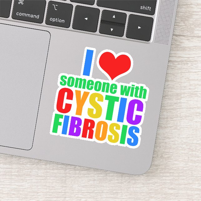 I Love Someone with Cystic Fibrosis Sticker (Detail)