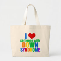 I Love Someone With Down Syndrome Large Tote Bag