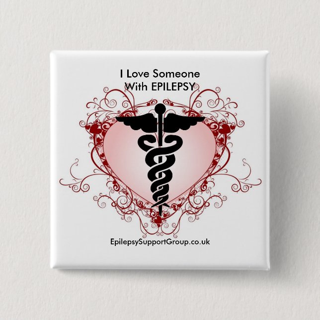I Love Someone With EPILEPSY Pinback Button (Front)