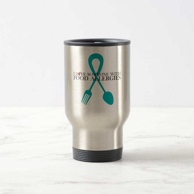 I Love Someone With Food Allergies Travel Mug (Center)