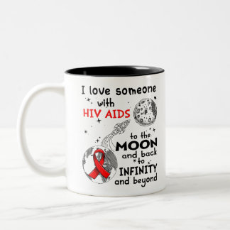 I love Someone with Hiv Aids Awareness Two-Tone Coffee Mug