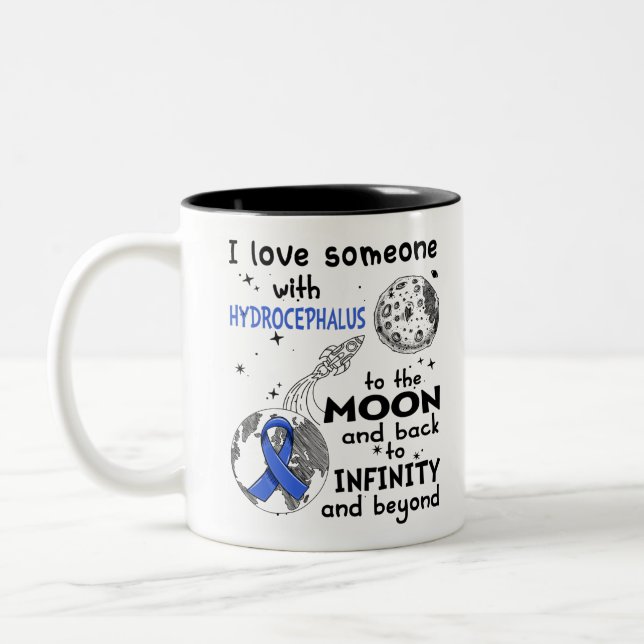 I love Someone with Hydrocephalus Awareness Two-Tone Coffee Mug (Left)