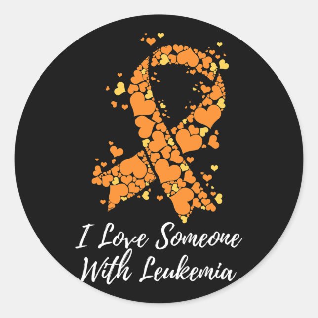 I Love Someone With Leukemia Awareness  Classic Round Sticker (Front)
