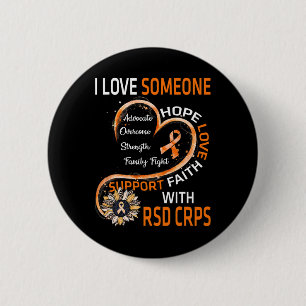I Love Someone With Rsd Crps Awareness Sunflower Button