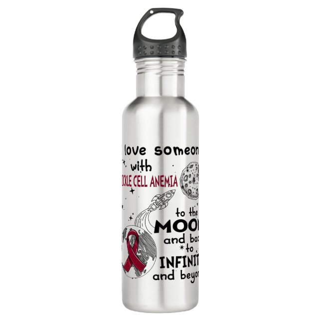 I love Someone with Sickle Cell Anemia Awareness Stainless Steel Water Bottle (Front)