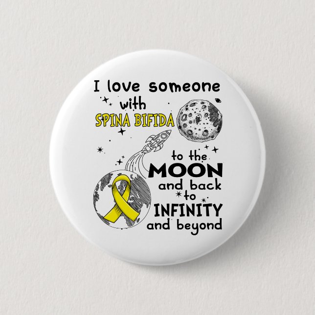 I love Someone with Spina Bifida Awareness Button (Front)
