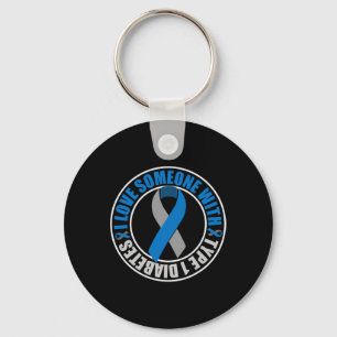 I Love Someone with Type 1 Diabetes Keychain