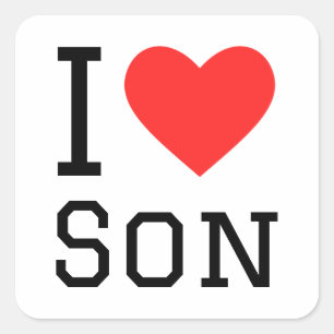 I love son square sticker