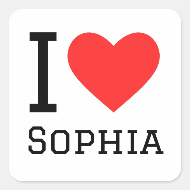 I love Sophia  Square Sticker (Front)