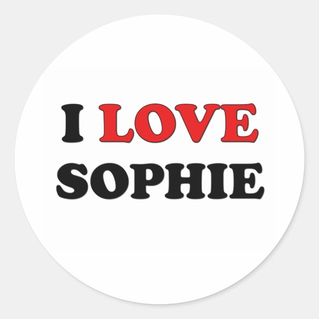 I Love Sophie Classic Round Sticker (Front)
