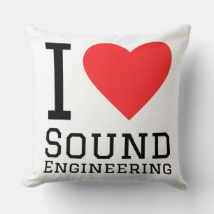 i love sound engineering throw pillow