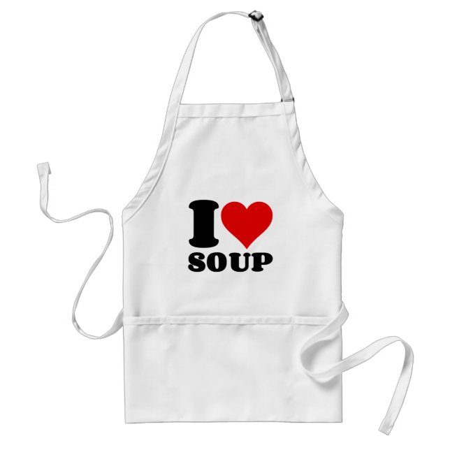 I LOVE SOUP ADULT APRON (Front)