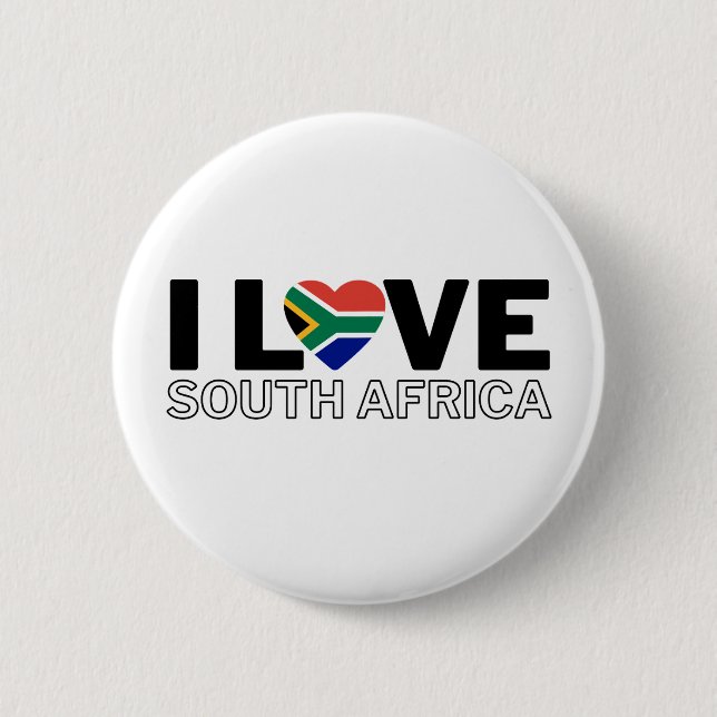 I LOVE SOUTH AFRICA - For real South Africans! Button (Front)