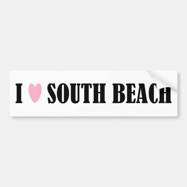 I LOVE SOUTH BEACH BUMPER STICKER (Front)