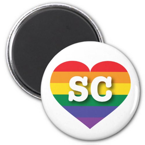 I love South Carolina Gay Pride Rainbow Heart Magnet