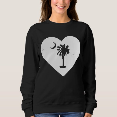I love South Carolina palmetto moon heart distress Sweatshirt