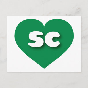 I love South Carolina - sc green heart Postcard