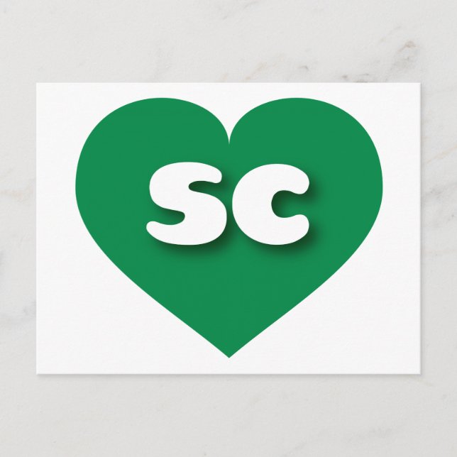 I love South Carolina - sc green heart Postcard (Front)