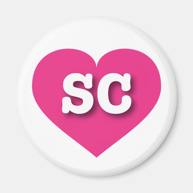 I love South Carolina - SC hot pink heart Magnet (Front)