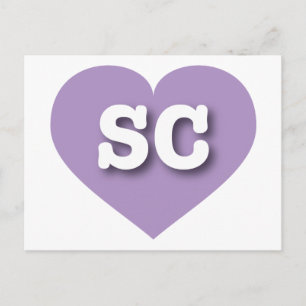 I love South Carolina - SC lavender heart Postcard